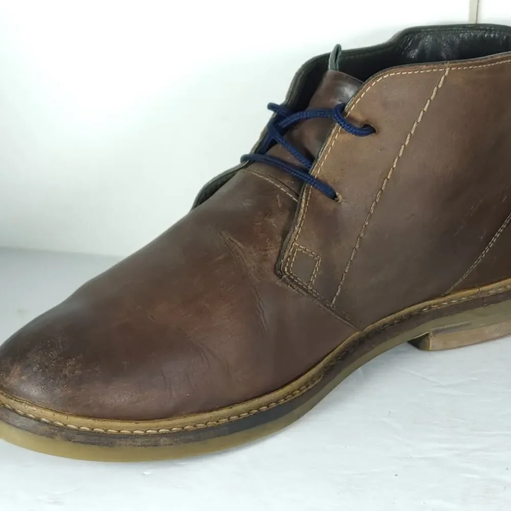 Barbour Men's Readhead US10? Brown Leather Lace Up Ankle Chukka Boot Shoes